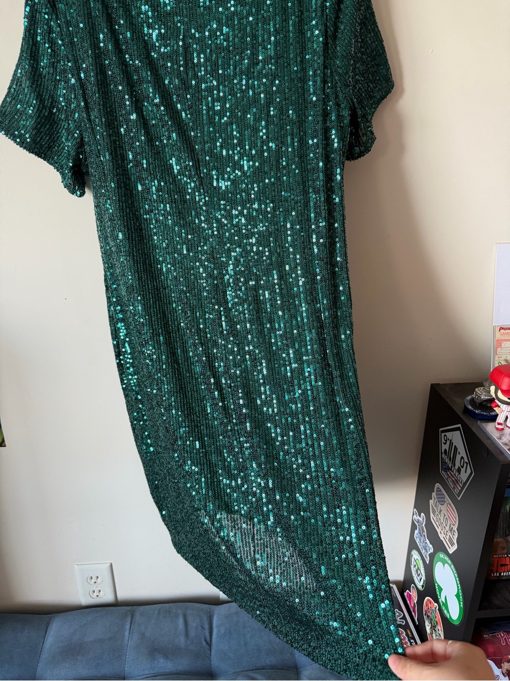 MSK Teal Green Sequin Mini Dress - Picture 8 of 8